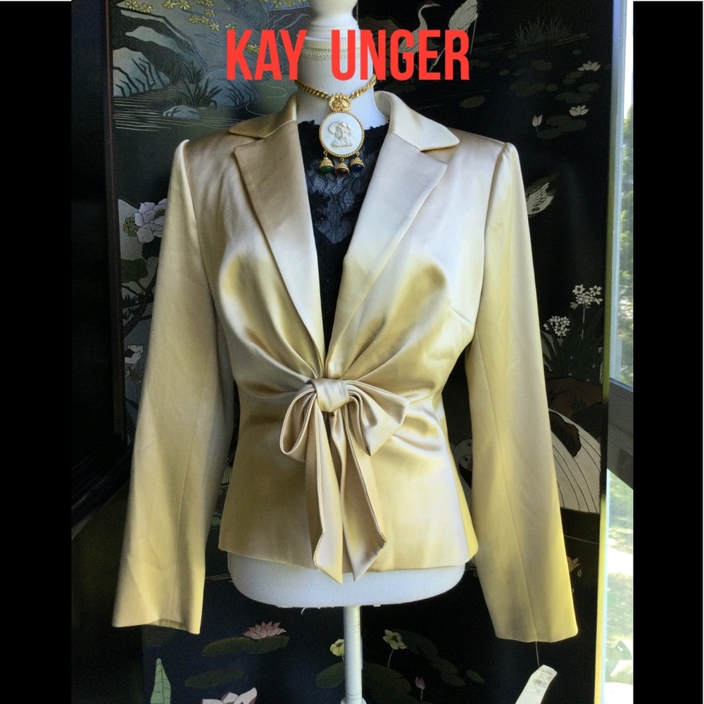 Rich Gold Silk Kay Unger Evening Jacket